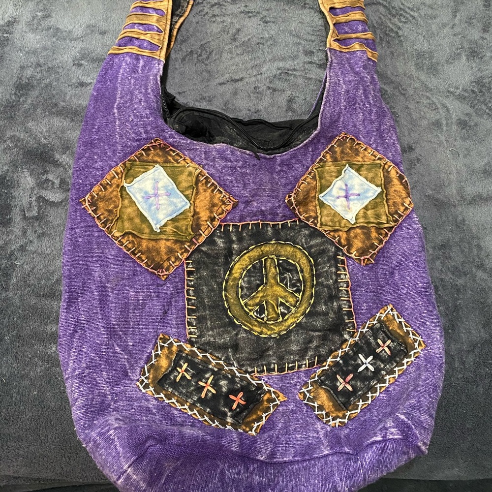 Purple peach hippie bag